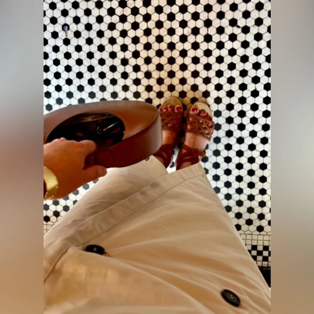 ZARA paperbag gabardine skirt L - Picture 3 of 12